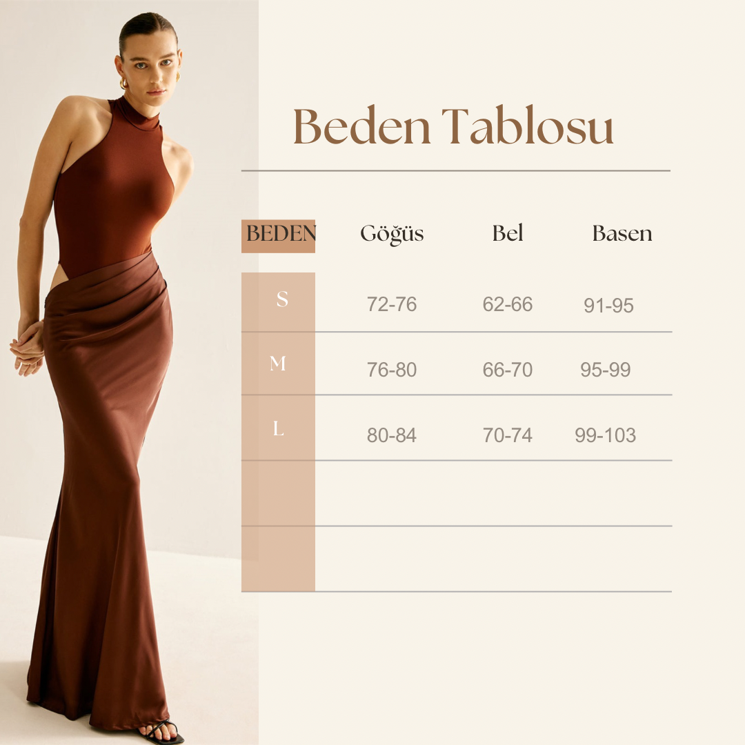 Tamara Asimetrik Saten Detay Elbise