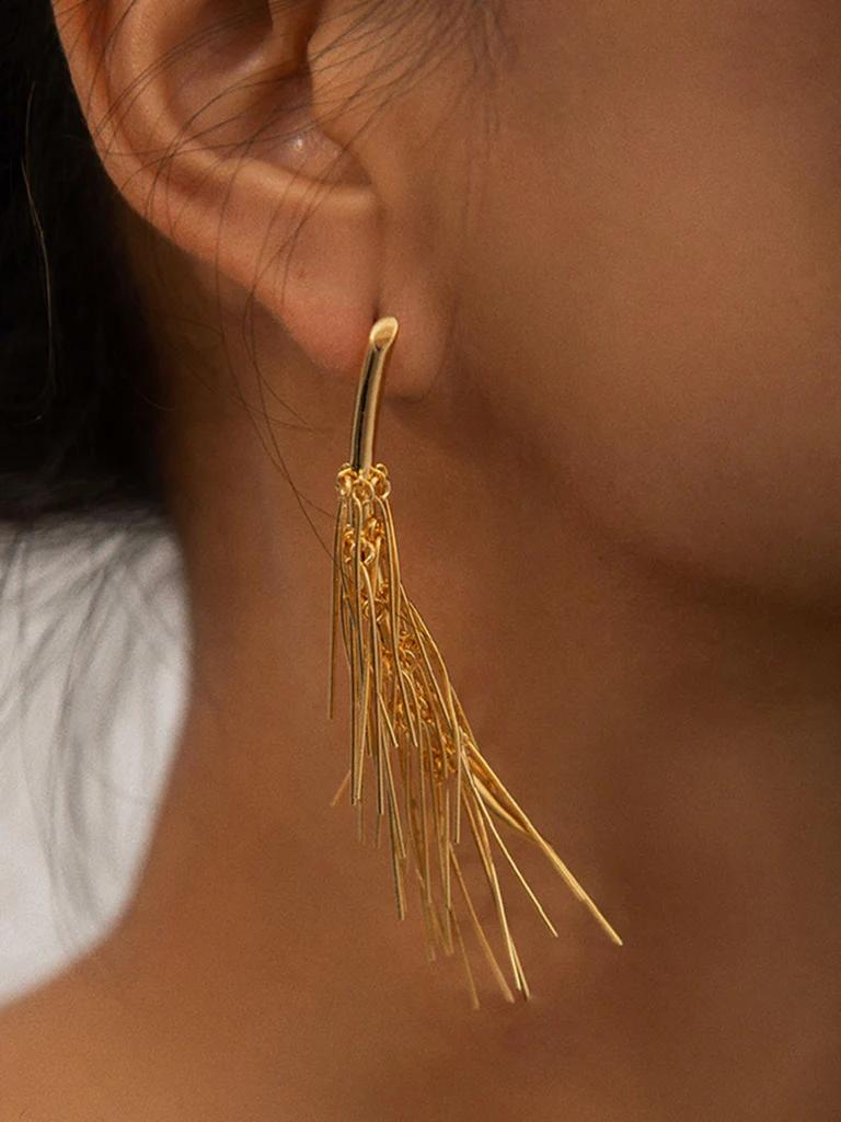 Golden Tassel Studs Earrings