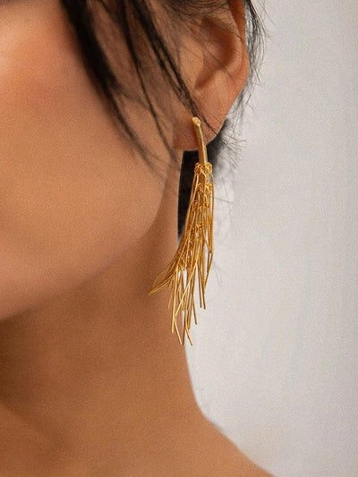 Golden Tassel Studs Earrings